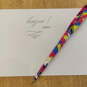 plume de papier marque page + stylo